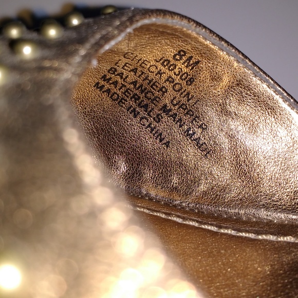 *Tribeca Check Point bronze leather wedges 8M - Picture 4 of 8